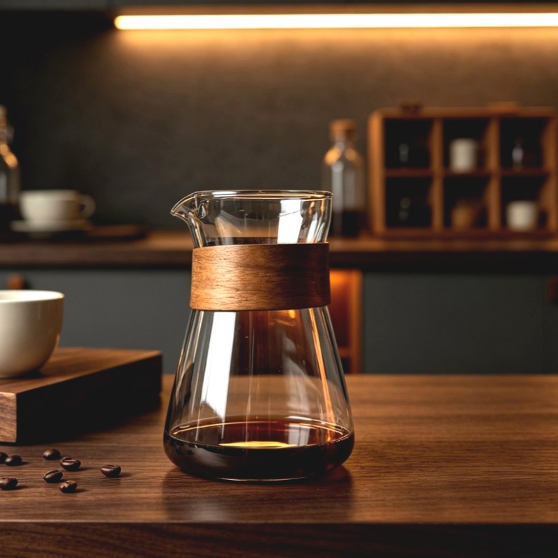 Coffee Tea Decanter - 1/2 قطعة إبريق قهوة زجاجي مع