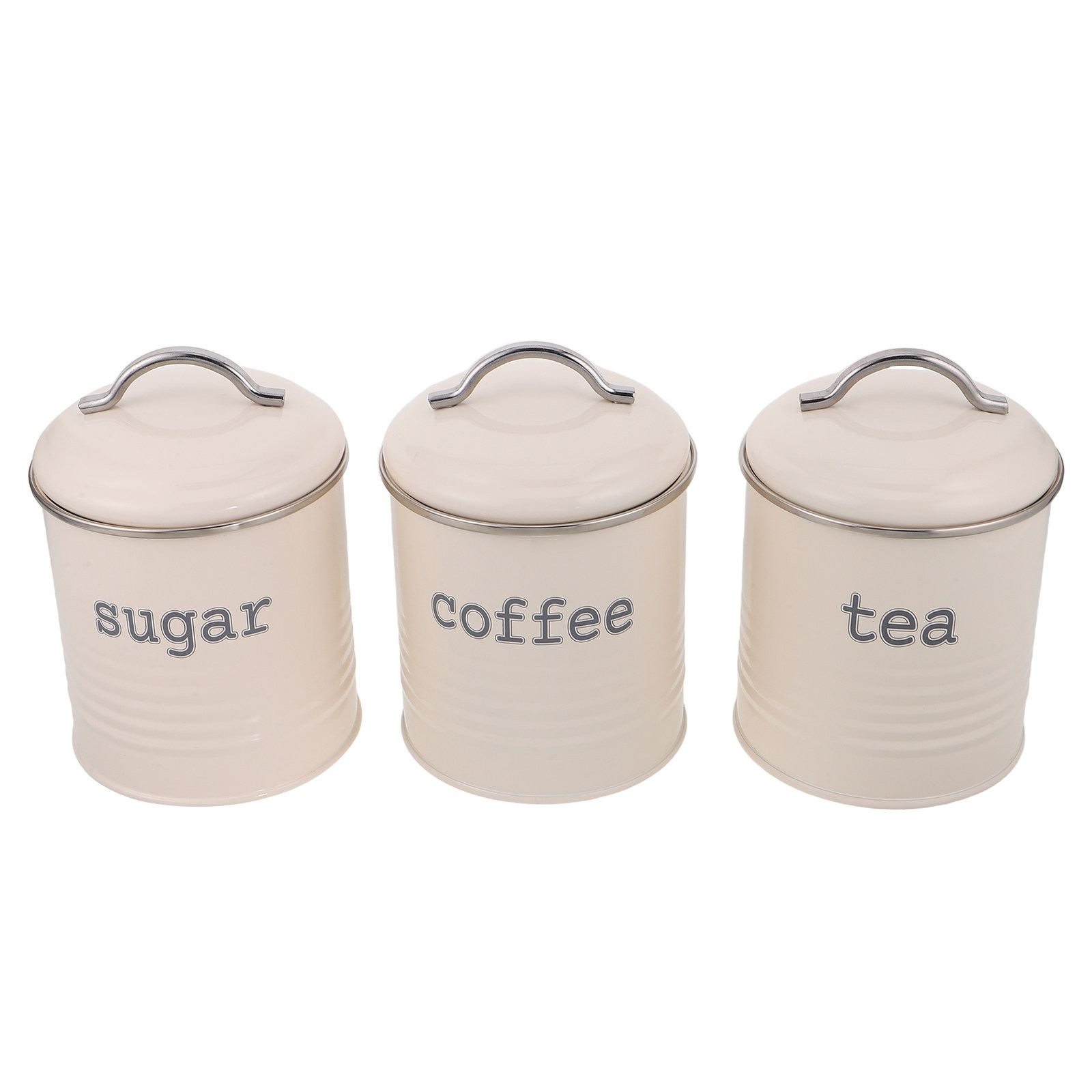 Coffee Tea Sugar Canisters - مجموعة من 3 حاويات محكمة الإغلاق