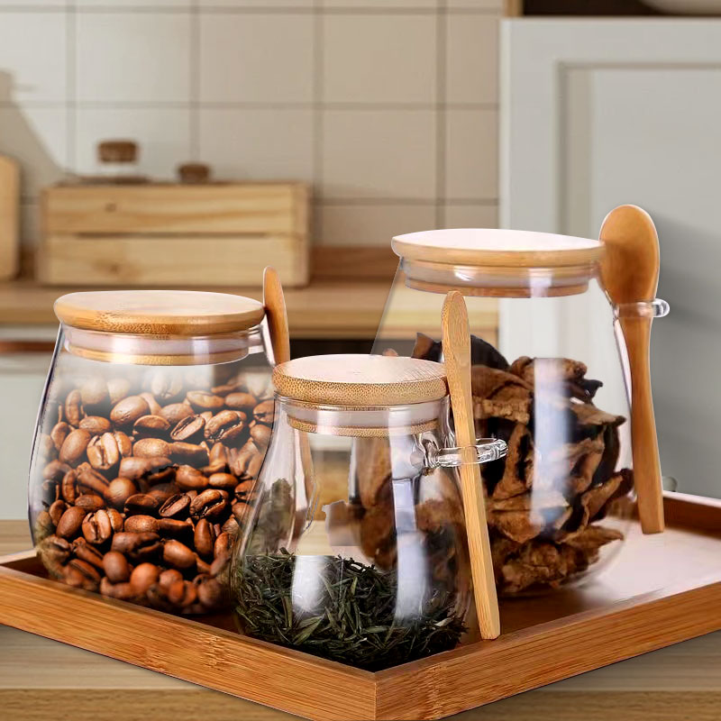 برطمان زجاجي بملعقة وغطاء ، بر - مراجعة Coffee Tea Sugar Canisters وسعره
