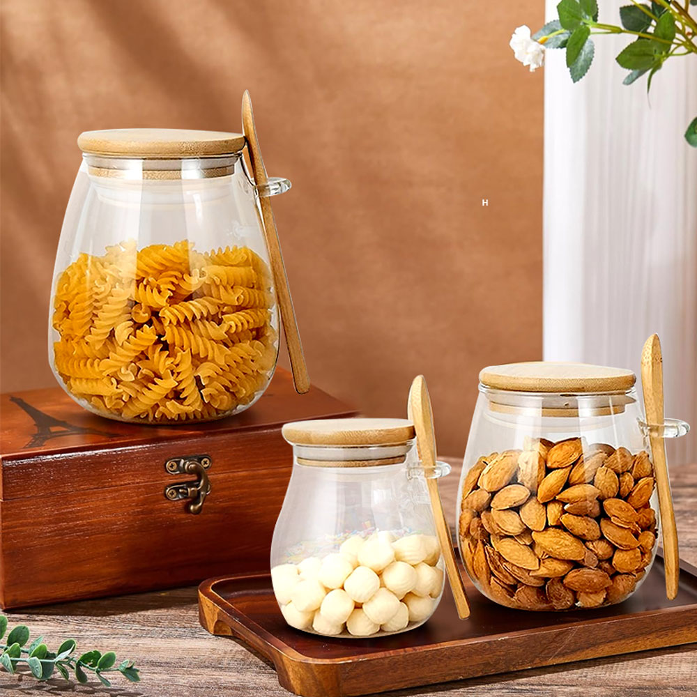 برطمان زجاجي بملعقة وغطاء ، بر - مراجعة Coffee Tea Sugar Canisters وسعره