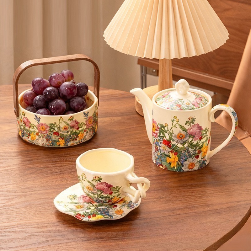 طقم شاي سيراميك أوروبي عتيق بن - مراجعة Coffee Tea Gift Basket وسعره