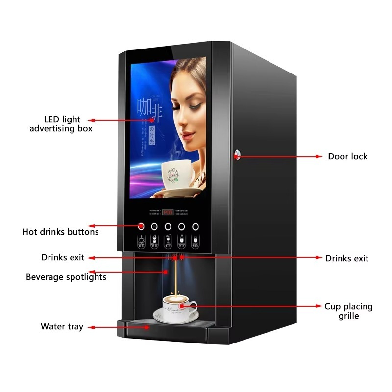 ماكينة قهوة ساخنة تجارية أوتوم - مراجعة Coffee Tea Vending Machine وسعره