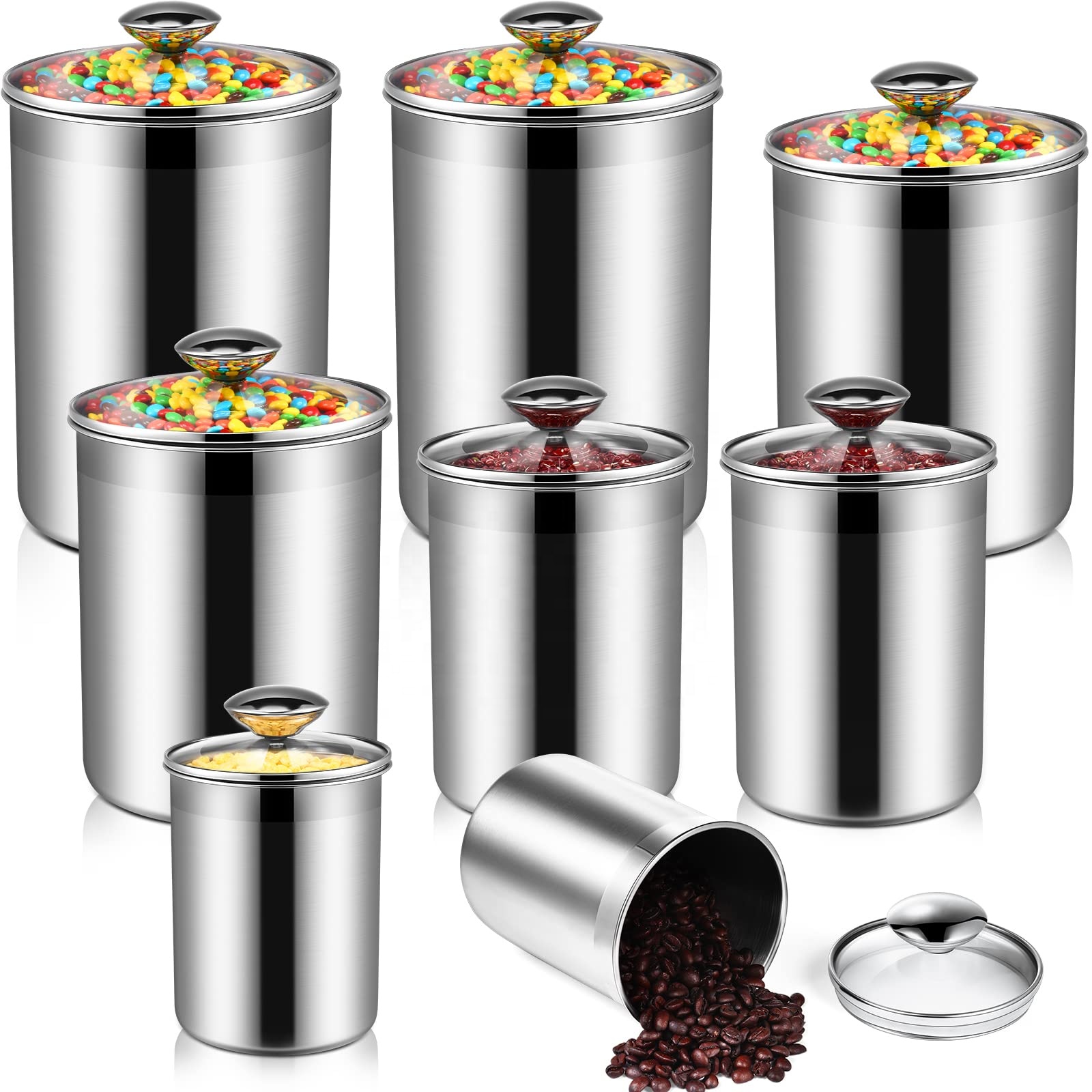 حاويات تخزين المواد الغذائية،  - مراجعة Coffee Tea Sugar Canisters وسعره