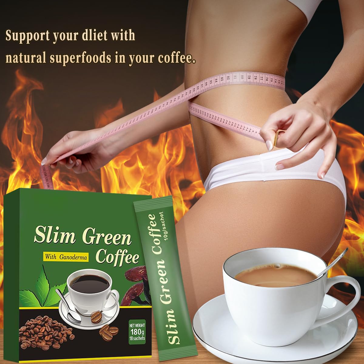 18 قطعة/صندوق قهوة خضراء رفيعة - مراجعة Coffee Tea Weight Loss وسعره