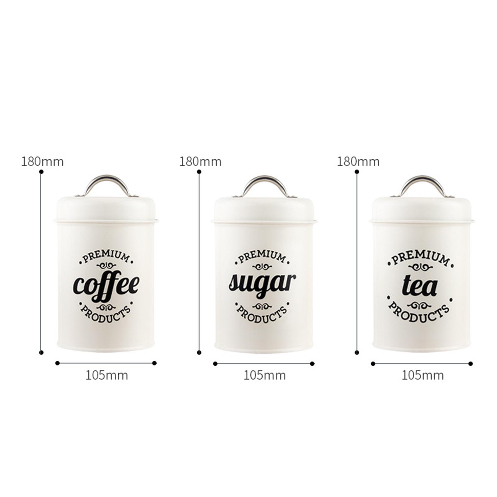 مجموعة علب معدنية للمطبخ لتخزي - مراجعة Coffee Tea Sugar Canisters وسعره